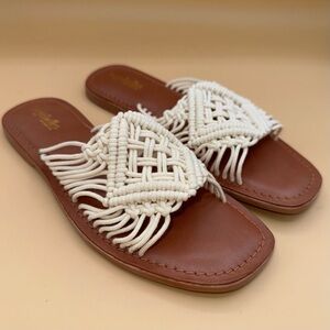 Seychelles Mahogany Natural Macrame Woven Sandals, Women’s‎ Size 6, EUC